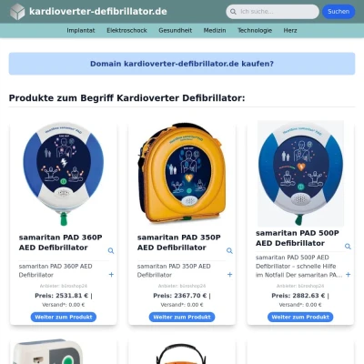 Screenshot kardioverter-defibrillator.de