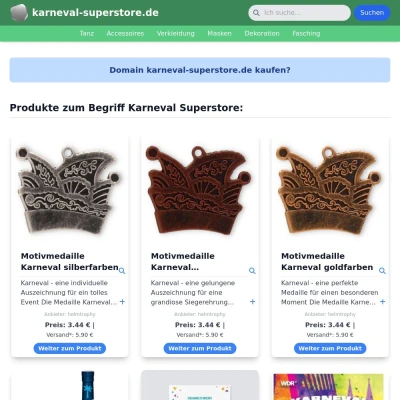 Screenshot karneval-superstore.de