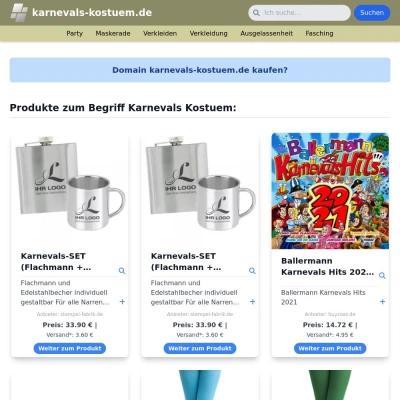 Screenshot karnevals-kostuem.de