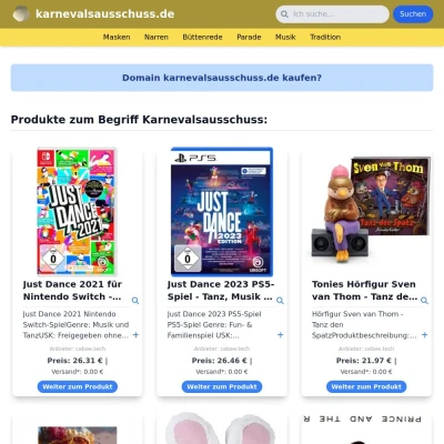 Screenshot karnevalsausschuss.de