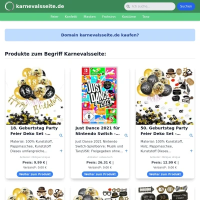 Screenshot karnevalsseite.de