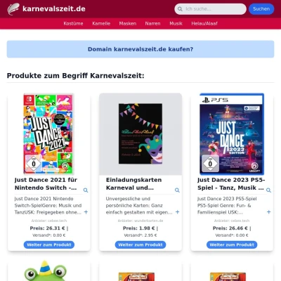 Screenshot karnevalszeit.de