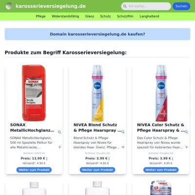 Screenshot karosserieversiegelung.de