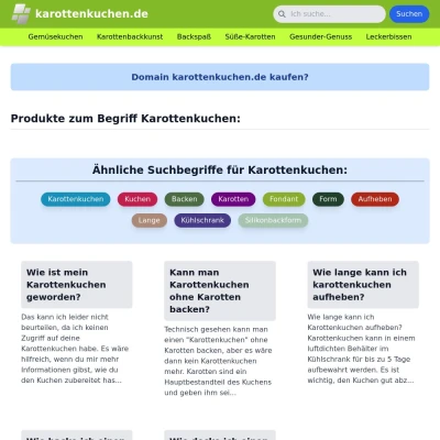 Screenshot karottenkuchen.de