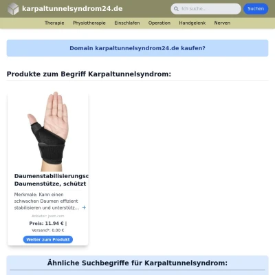 Screenshot karpaltunnelsyndrom24.de