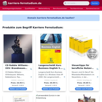 Screenshot karriere-fernstudium.de