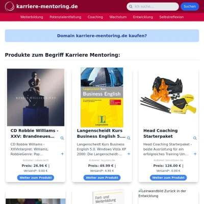 Screenshot karriere-mentoring.de