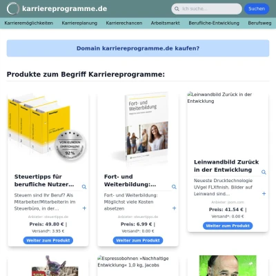 Screenshot karriereprogramme.de