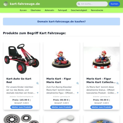 Screenshot kart-fahrzeuge.de