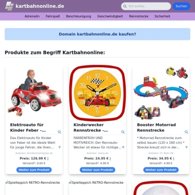 Screenshot kartbahnonline.de