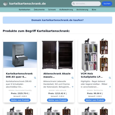 Screenshot karteikartenschrank.de