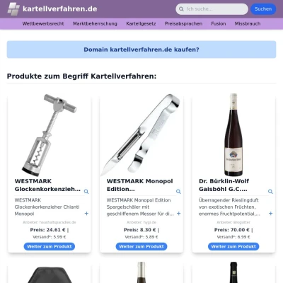 Screenshot kartellverfahren.de