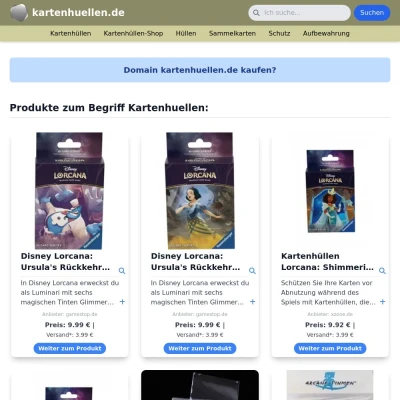 Screenshot kartenhuellen.de