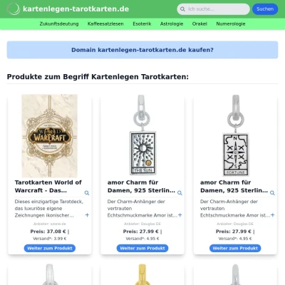 Screenshot kartenlegen-tarotkarten.de