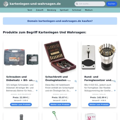 Screenshot kartenlegen-und-wahrsagen.de