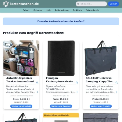 Screenshot kartentaschen.de