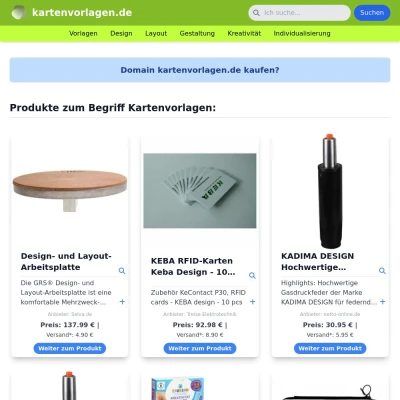 Screenshot kartenvorlagen.de