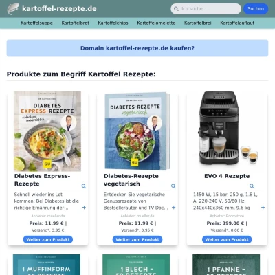 Screenshot kartoffel-rezepte.de