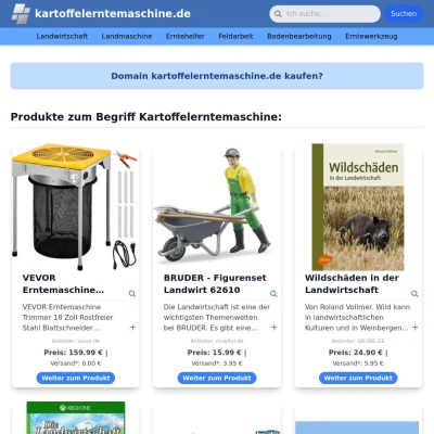 Screenshot kartoffelerntemaschine.de