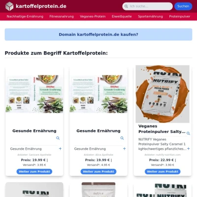 Screenshot kartoffelprotein.de