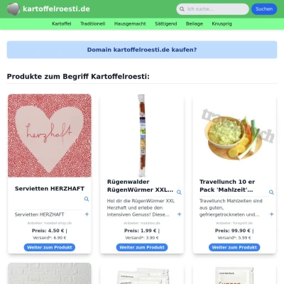 Screenshot kartoffelroesti.de