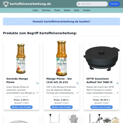 Screenshot kartoffelverarbeitung.de