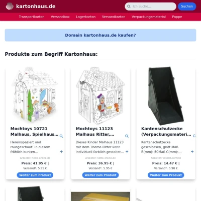 Screenshot kartonhaus.de