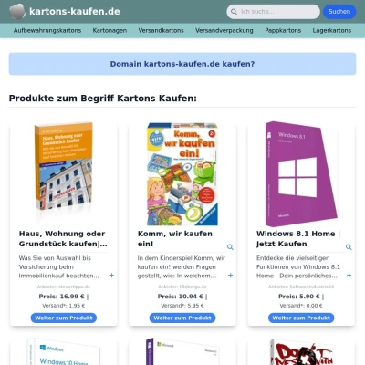 Screenshot kartons-kaufen.de