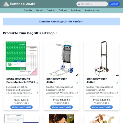 Screenshot kartshop-24.de