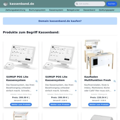 Screenshot kassenband.de