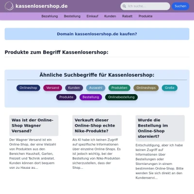 Screenshot kassenlosershop.de