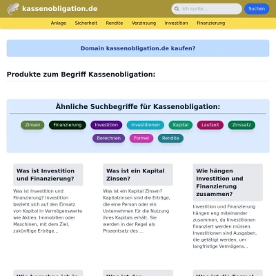 Screenshot kassenobligation.de