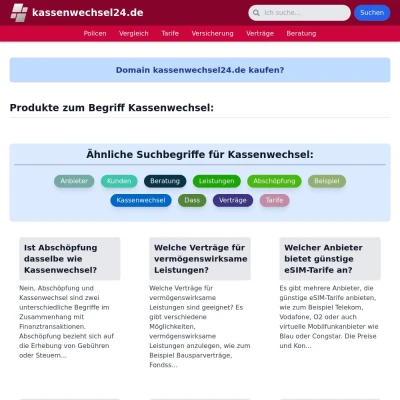 Screenshot kassenwechsel24.de