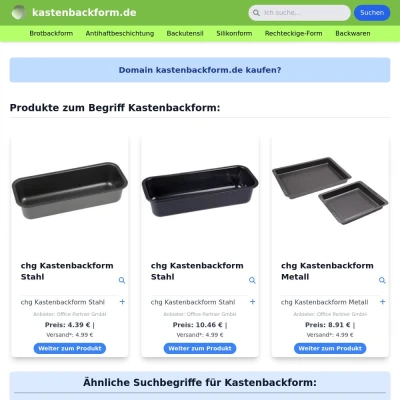 Screenshot kastenbackform.de