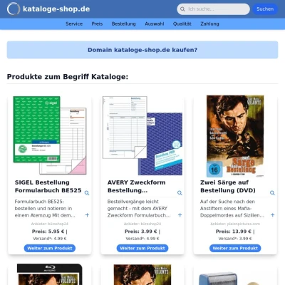 Screenshot kataloge-shop.de