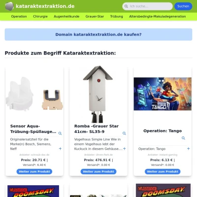 Screenshot kataraktextraktion.de