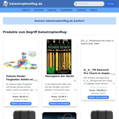 Screenshot katastrophenflug.de