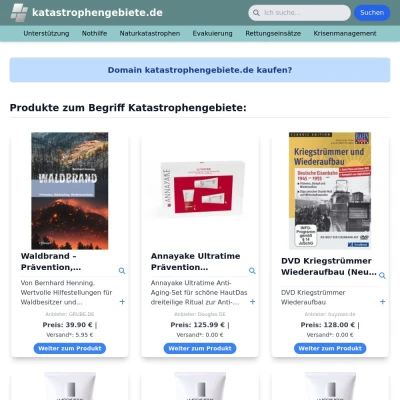 Screenshot katastrophengebiete.de