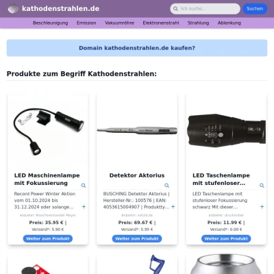 Screenshot kathodenstrahlen.de