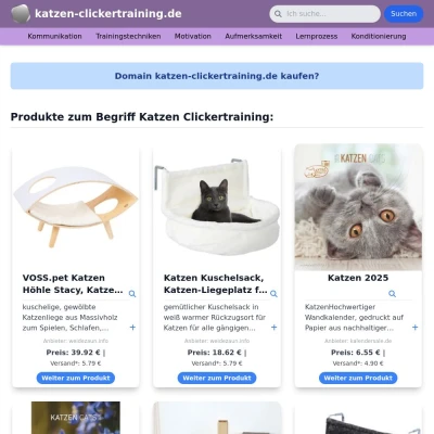 Screenshot katzen-clickertraining.de