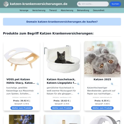 Screenshot katzen-krankenversicherungen.de