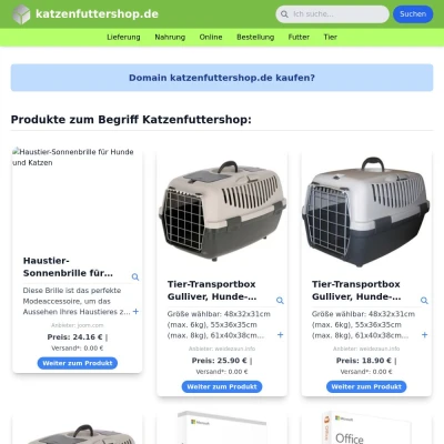 Screenshot katzenfuttershop.de