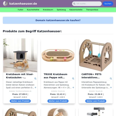 Screenshot katzenhaeuser.de