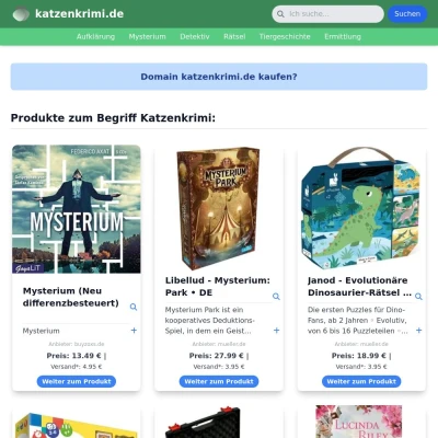 Screenshot katzenkrimi.de