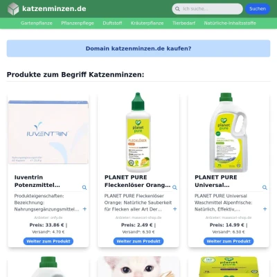 Screenshot katzenminzen.de