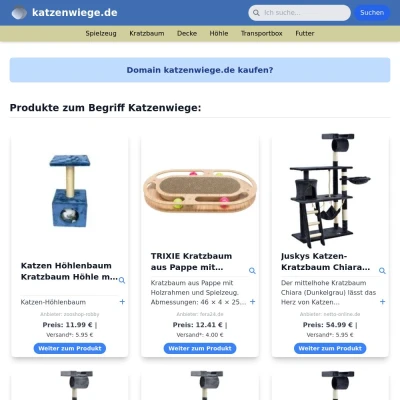 Screenshot katzenwiege.de