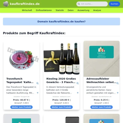 Screenshot kaufkraftindex.de