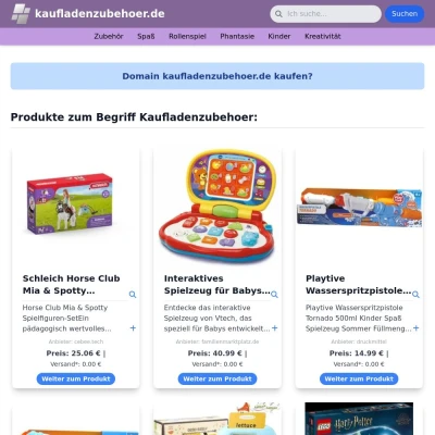 Screenshot kaufladenzubehoer.de