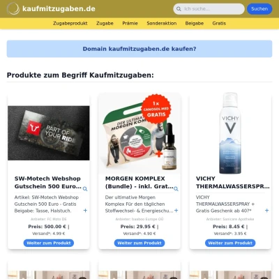 Screenshot kaufmitzugaben.de