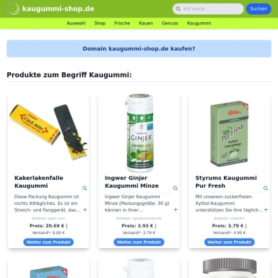 Screenshot kaugummi-shop.de